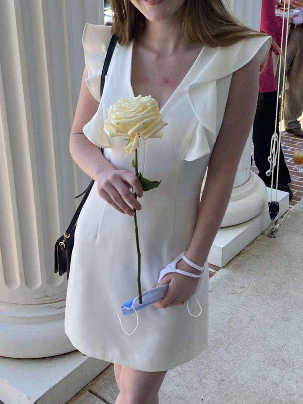 White Ruffle French Connection Dress - Picture 4 of 4